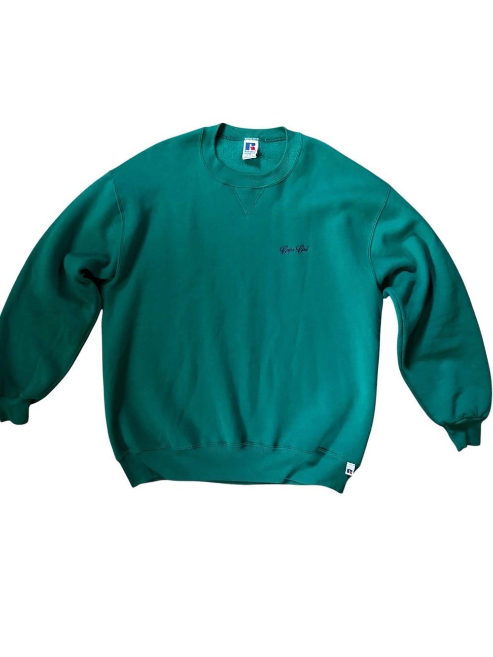 Vtg 90s Russell Athletic Crewneck Sweatshirt Men XXL Teal Green Cap Cod USA Made